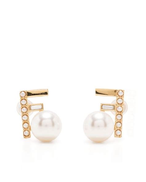 fendi pearl earrings|Fendi earrings women.